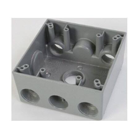 Greenfield BOX 2 GANG FIVE 3/4 HOLES - GRAY B352PS | Zoro
